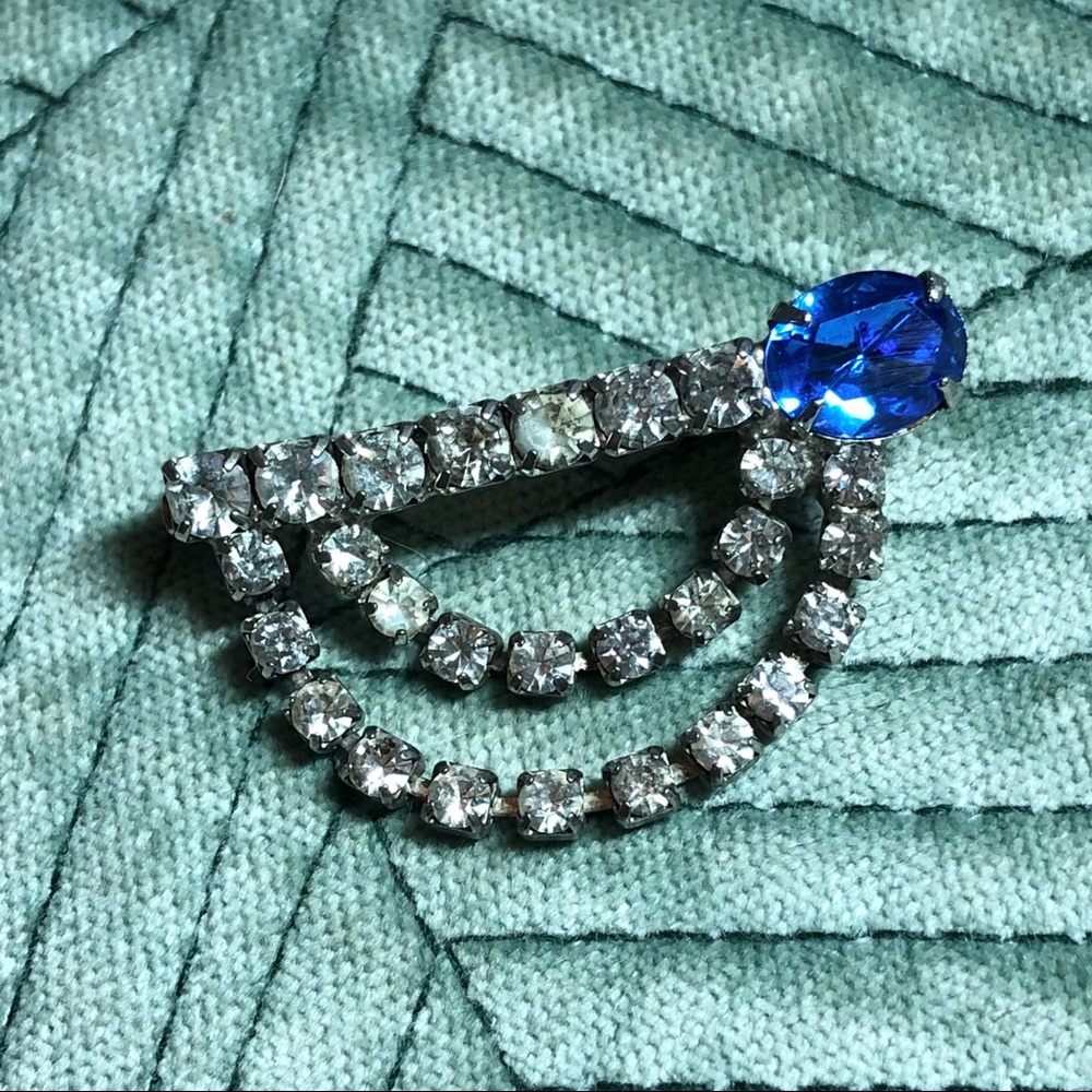 VINTAGE Rhinestone Art Nouveau Art Deco Brooch